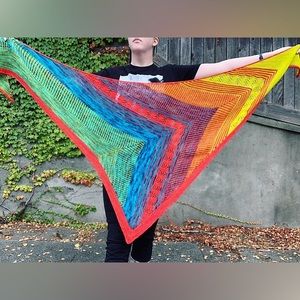 Shake it up shawl scarf rainbow pride wrap handmade knit